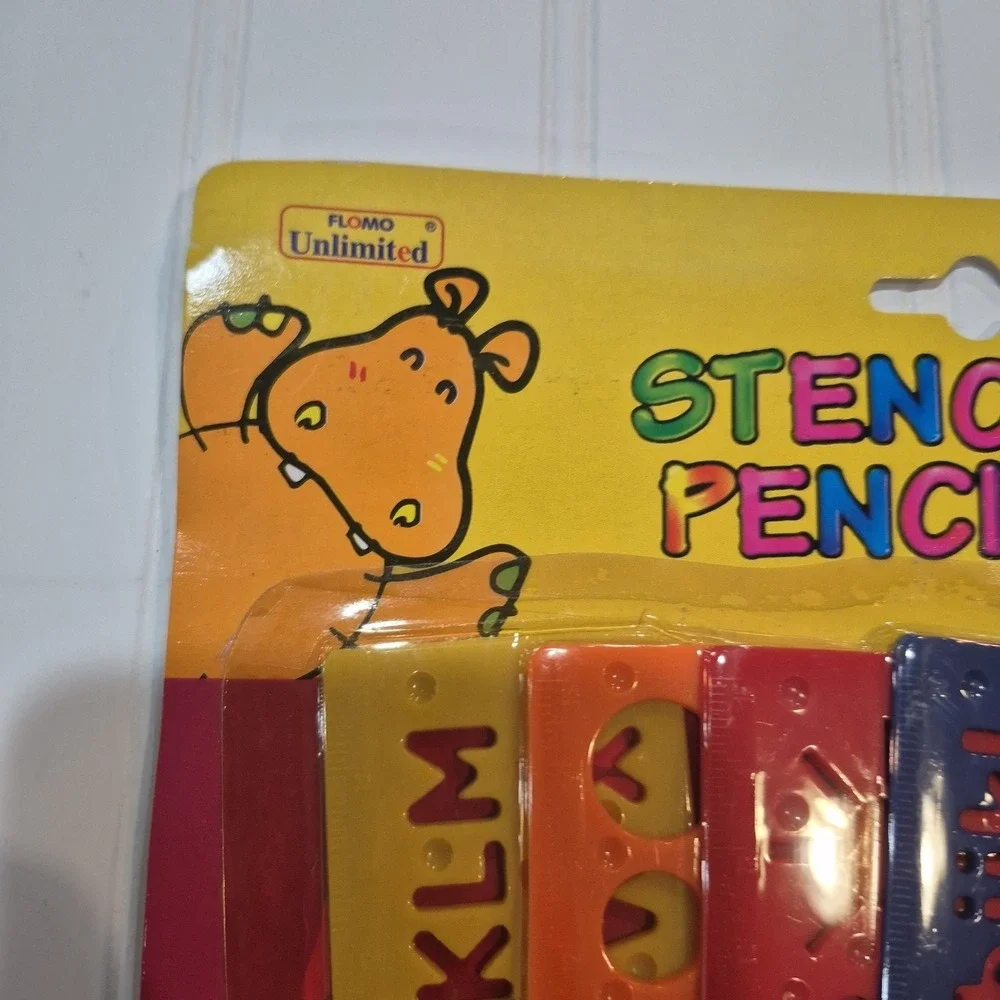 Vintage Flomo Unlimited Stencils In Pencil Box NOS
